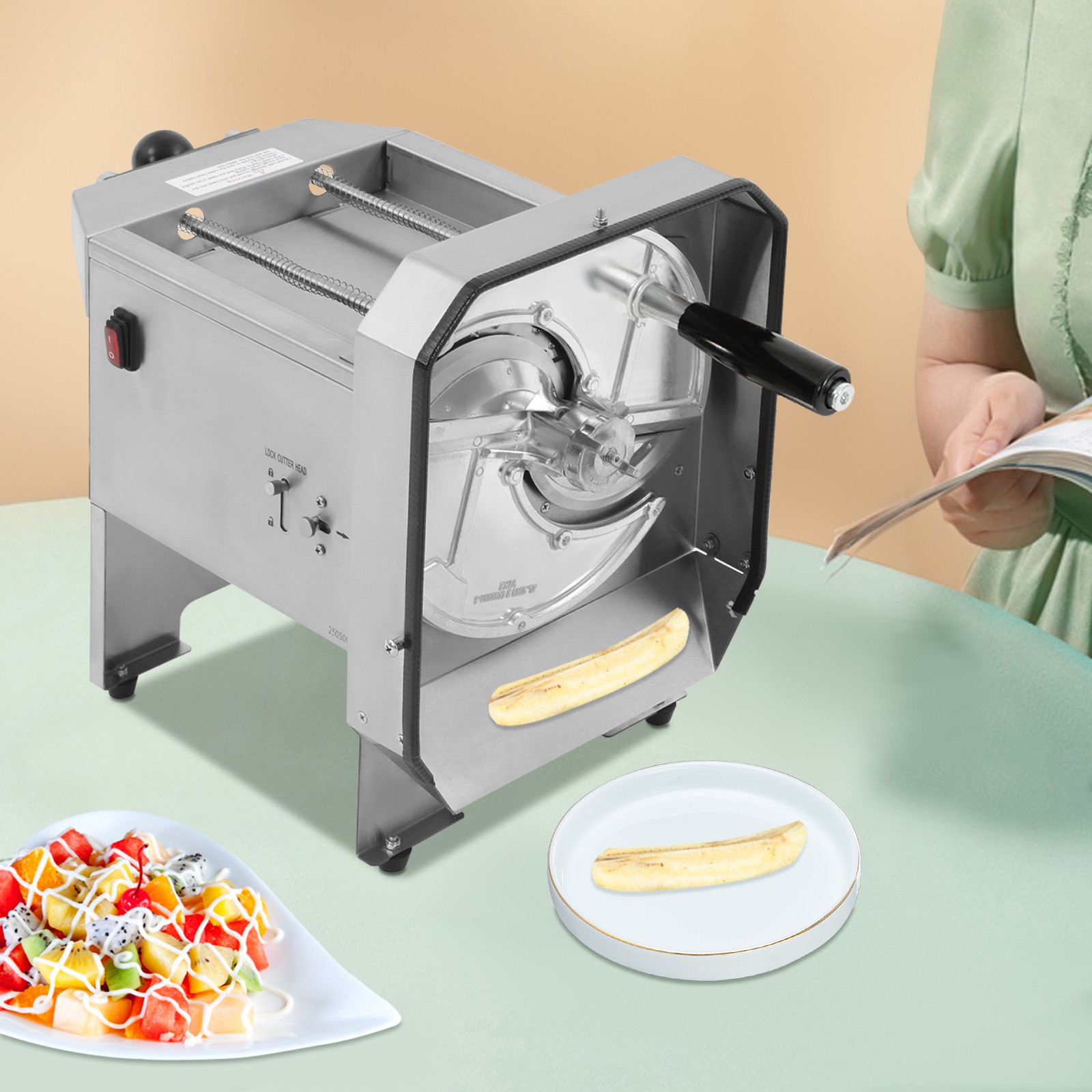 Electric Banana Slicing Machine Fruit Vegetables Slicer Cucumber Cutting Machine