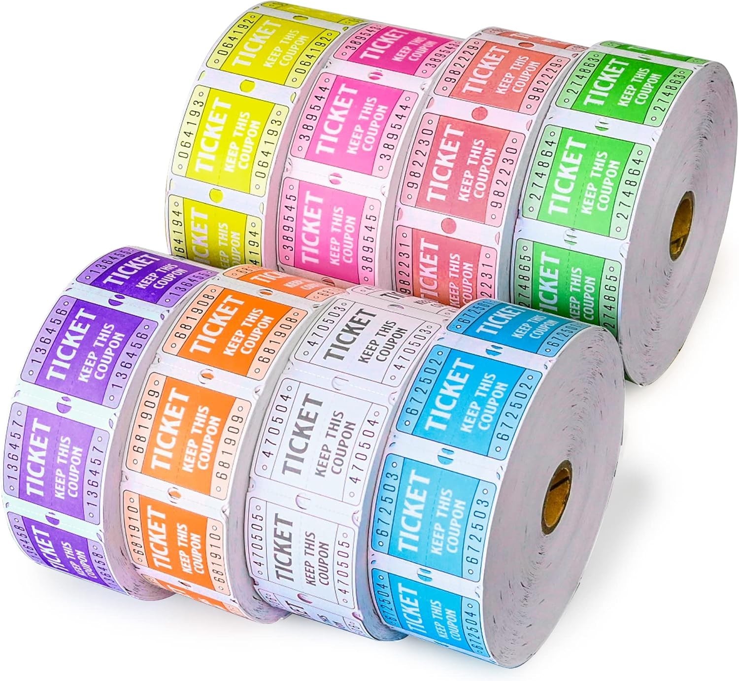 All-in-One Set of 16000 Colorful 50/50 Raffle Tickets for Events & Fundraisers