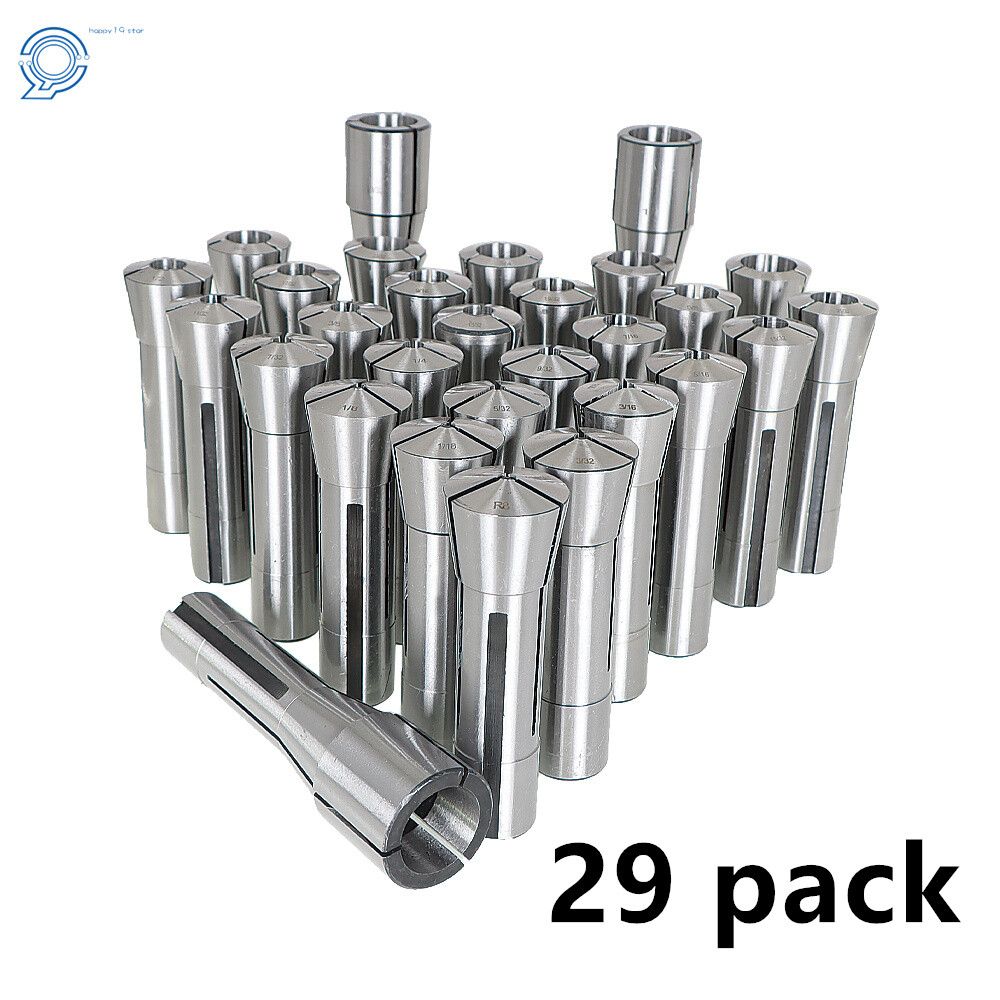 Metric 1/32" - 1" R8 Collet Set Fractional 29 Piece High Quality For Bridgeport