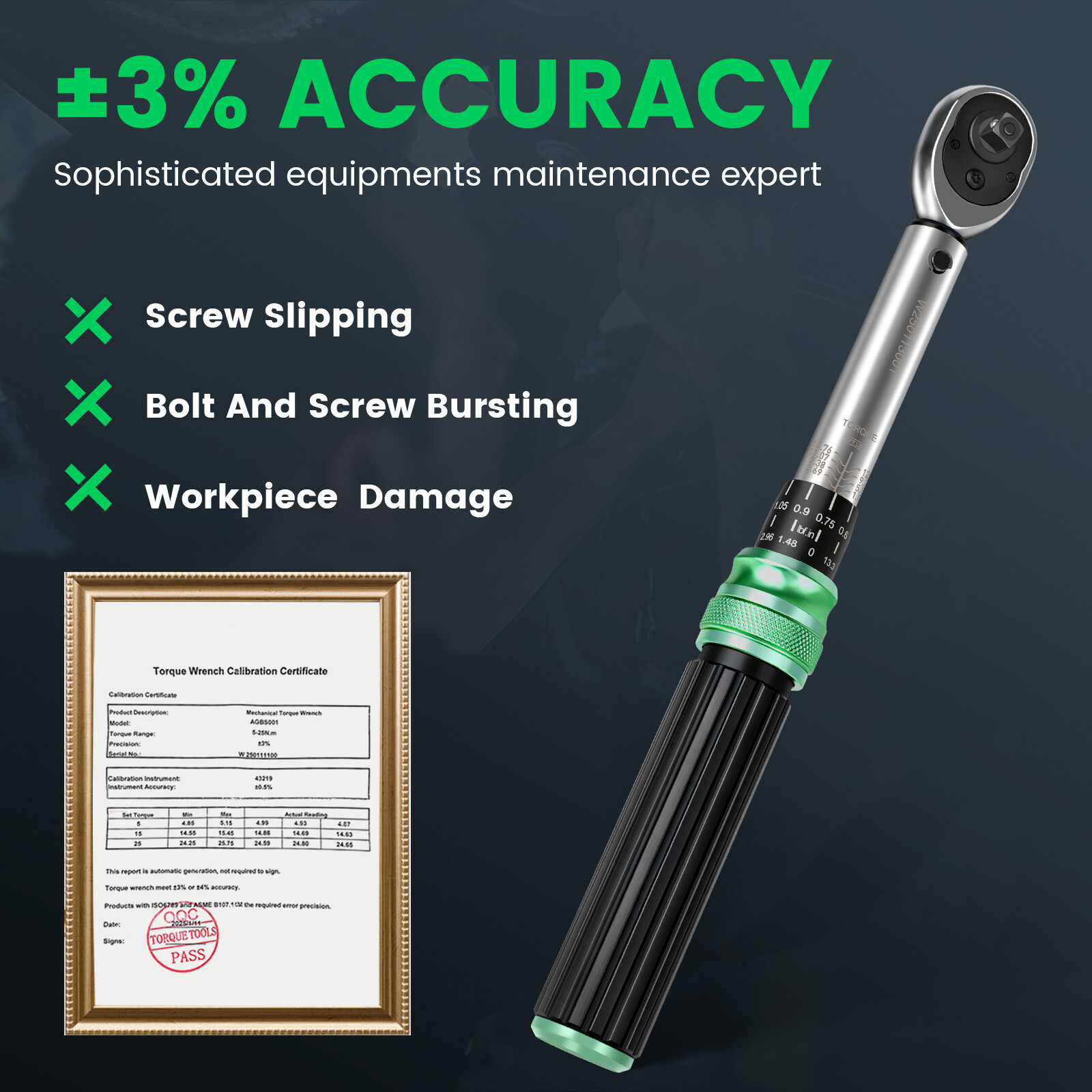 32 PCS 1/4" Drive Bike Bicycle 2.5-20NM Torque Wrench Spanner Tools W/ Hex Bits