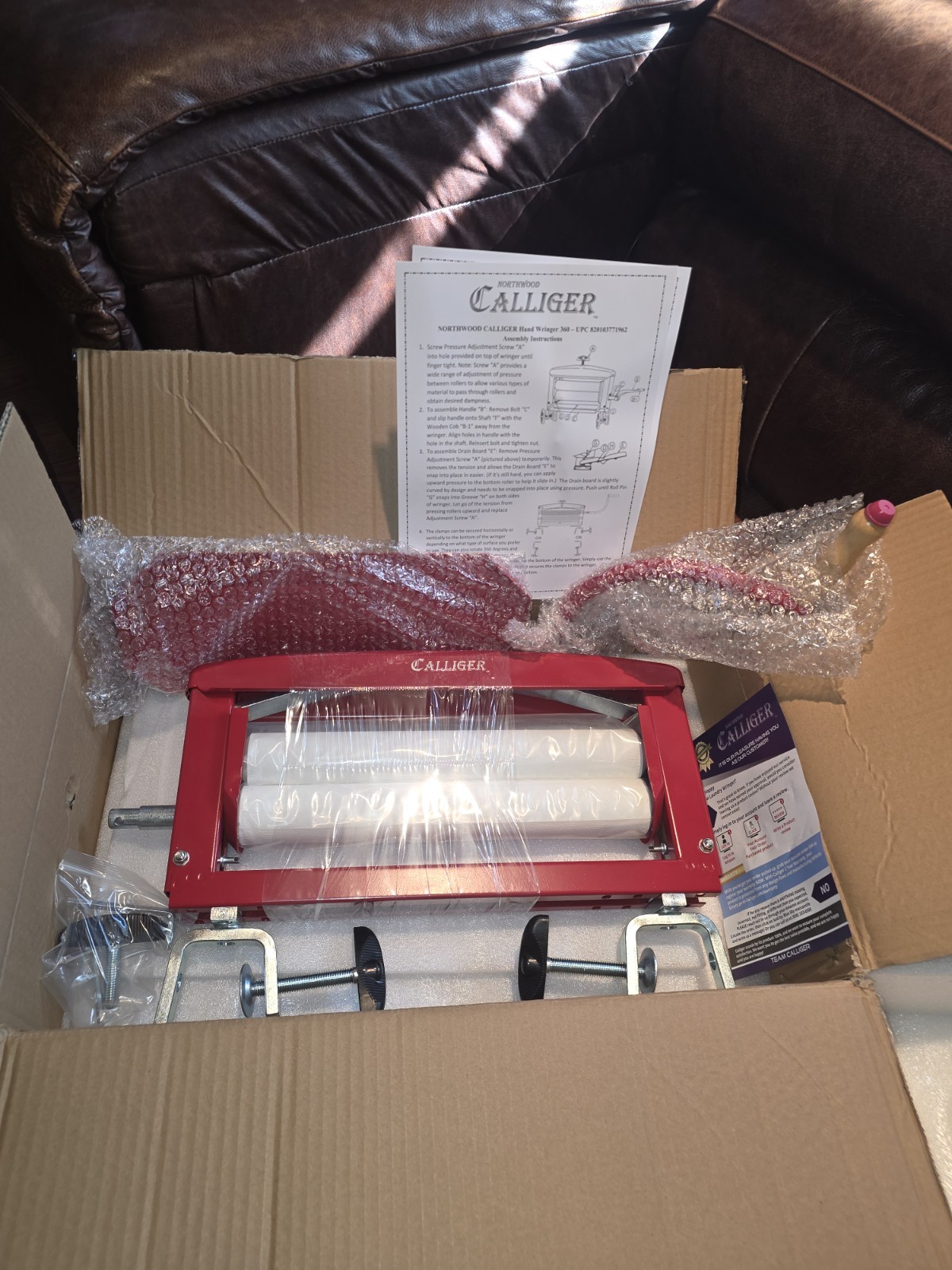 Northwood Calliger Hand Wringer 360 Manual Clothes Wringer Clamp Mount Red