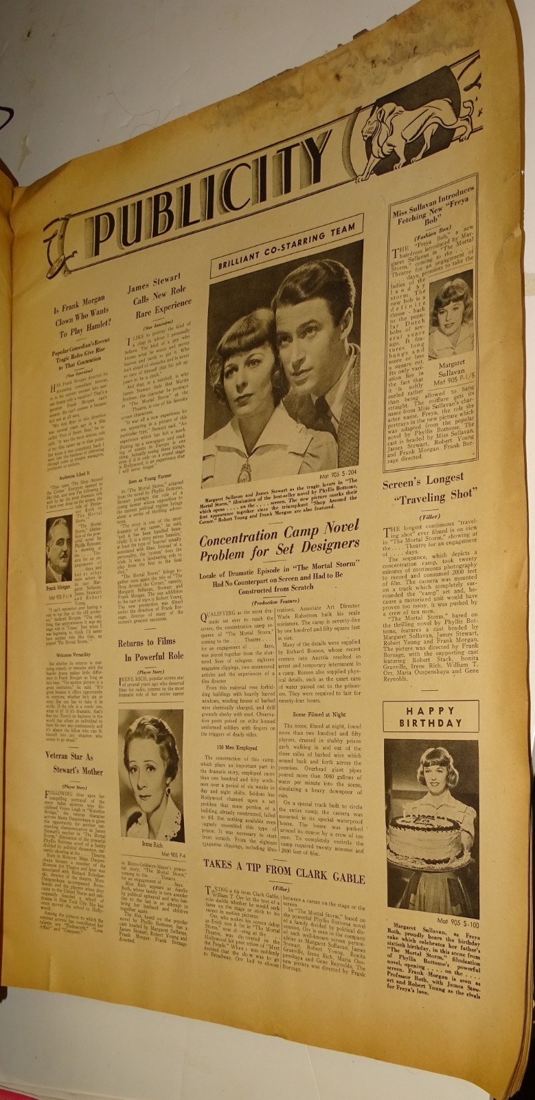 1940 THE MORTAL STORM Exhibitor Manual & Mini-Poster (Herald) James Stewart, etc