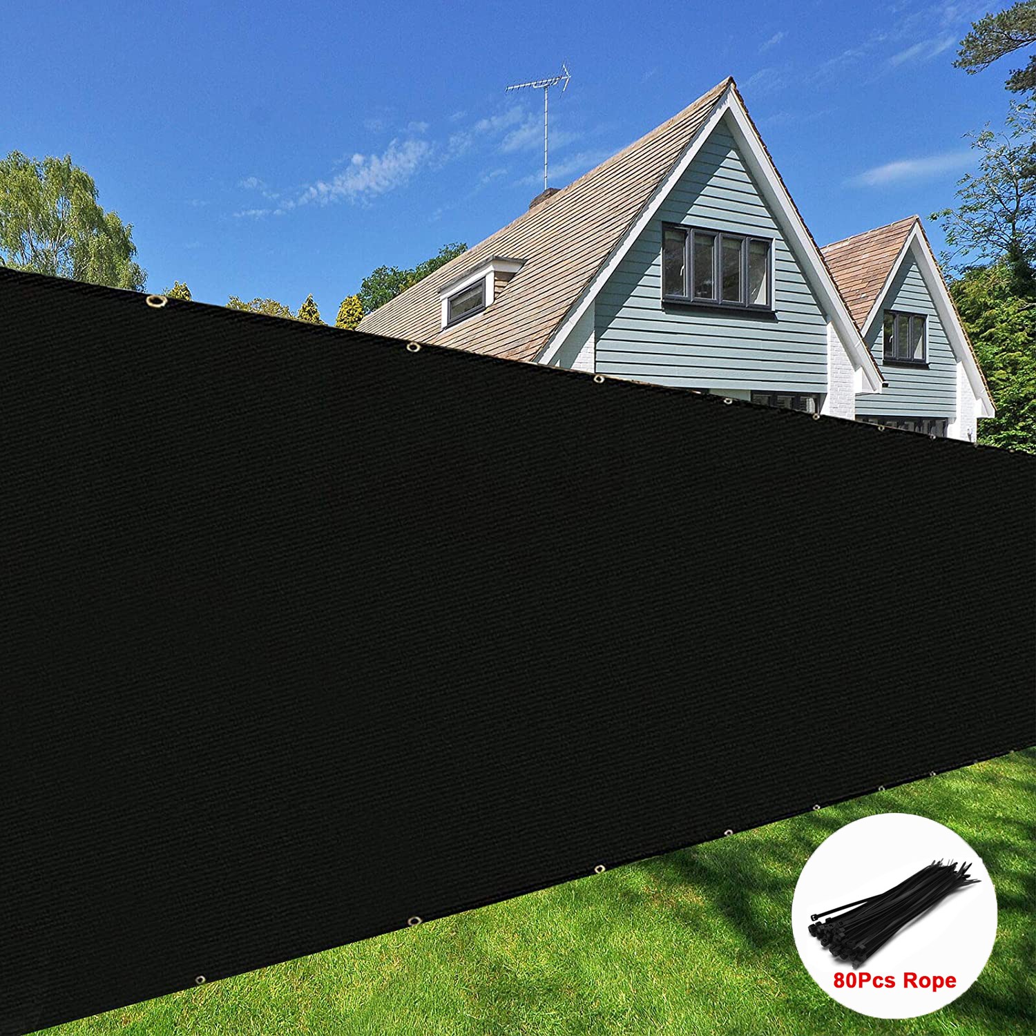 Fence Privacy Screen Mesh Cover Garden Yard 4' 5' 6' 8' Black Green Beige Brown