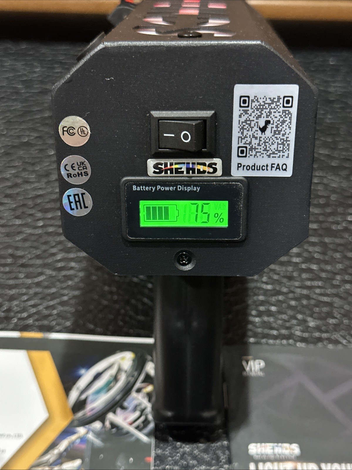 SHEHDS Rechargeable RGB Confetti Cannon w/ LED Effects 20-26ft Party Event