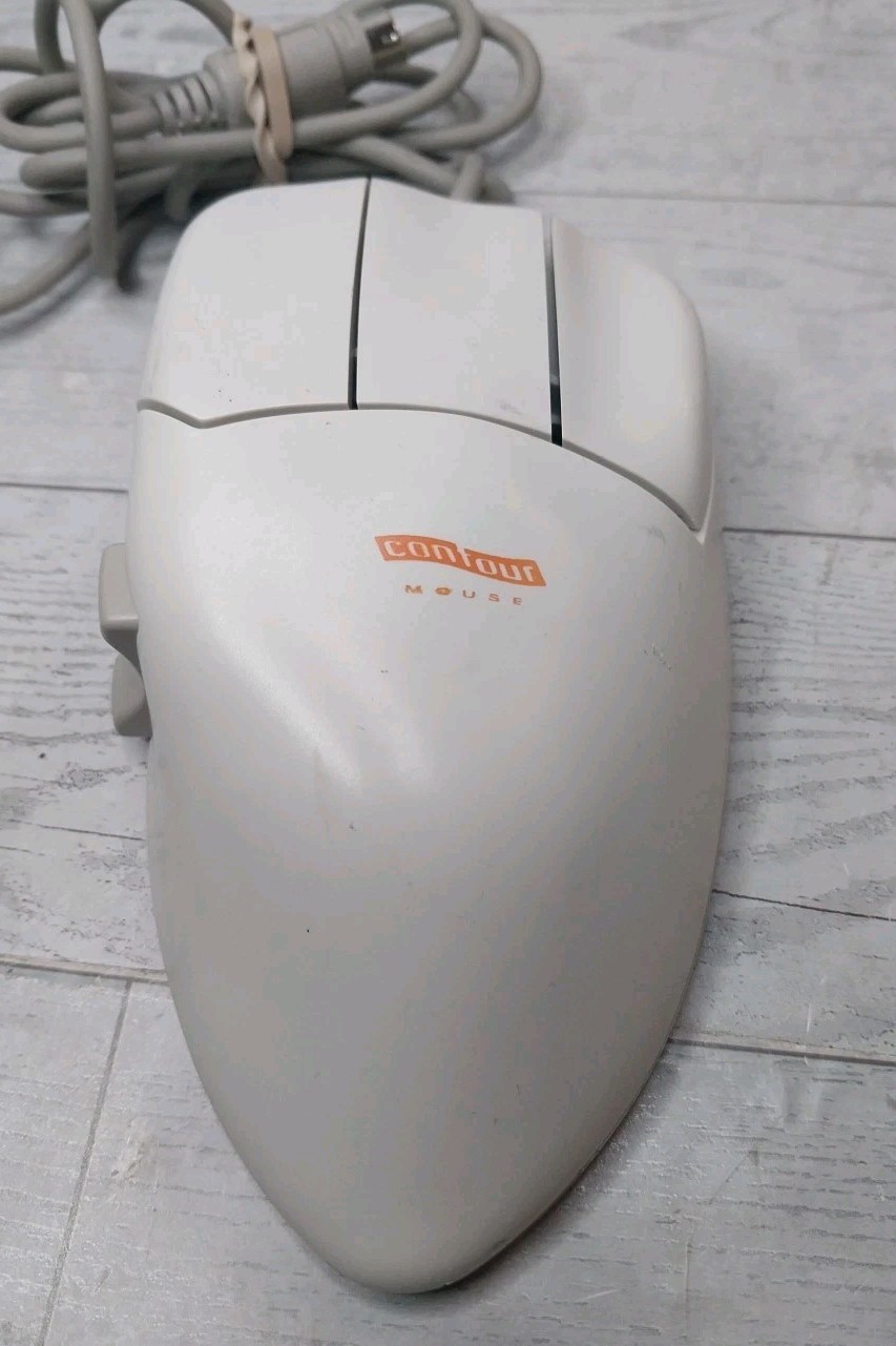 Vintage Contour Mouse Right Handed Medium Ergonomic PC PS2 S-39 Trackball Works
