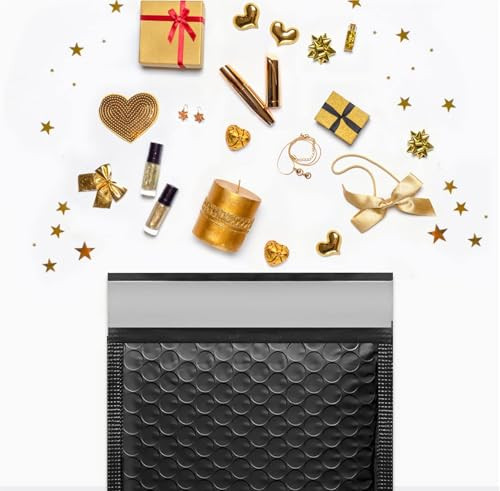 40 Pcs Black Bubble Mailers 4x8" Inches, 40 Pack Thick Padded Envelopes,