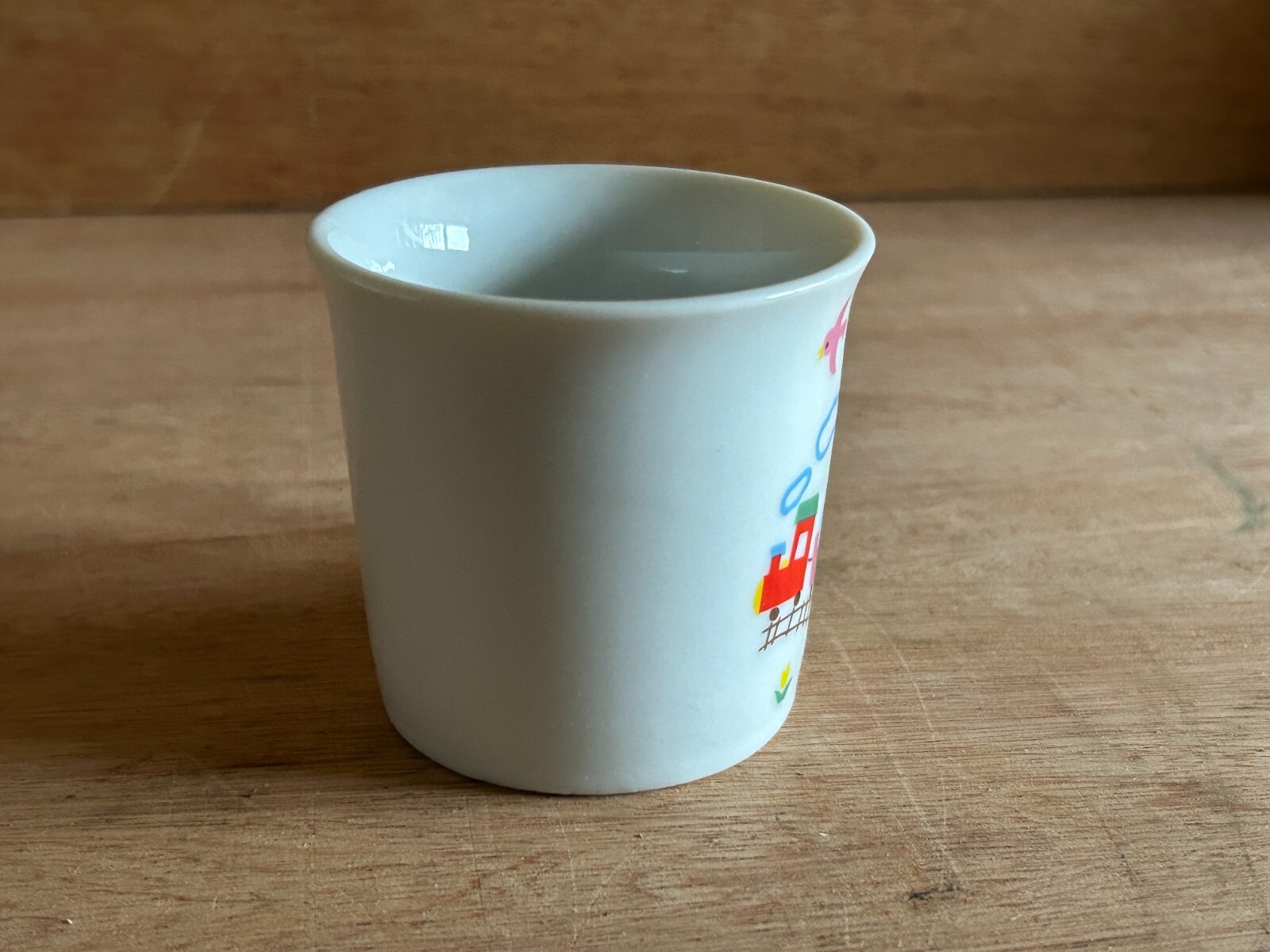 Lillian Vernon Cereal Bowl Mug Cup 2 Piece Set Youth Animals Train Japan Vintage