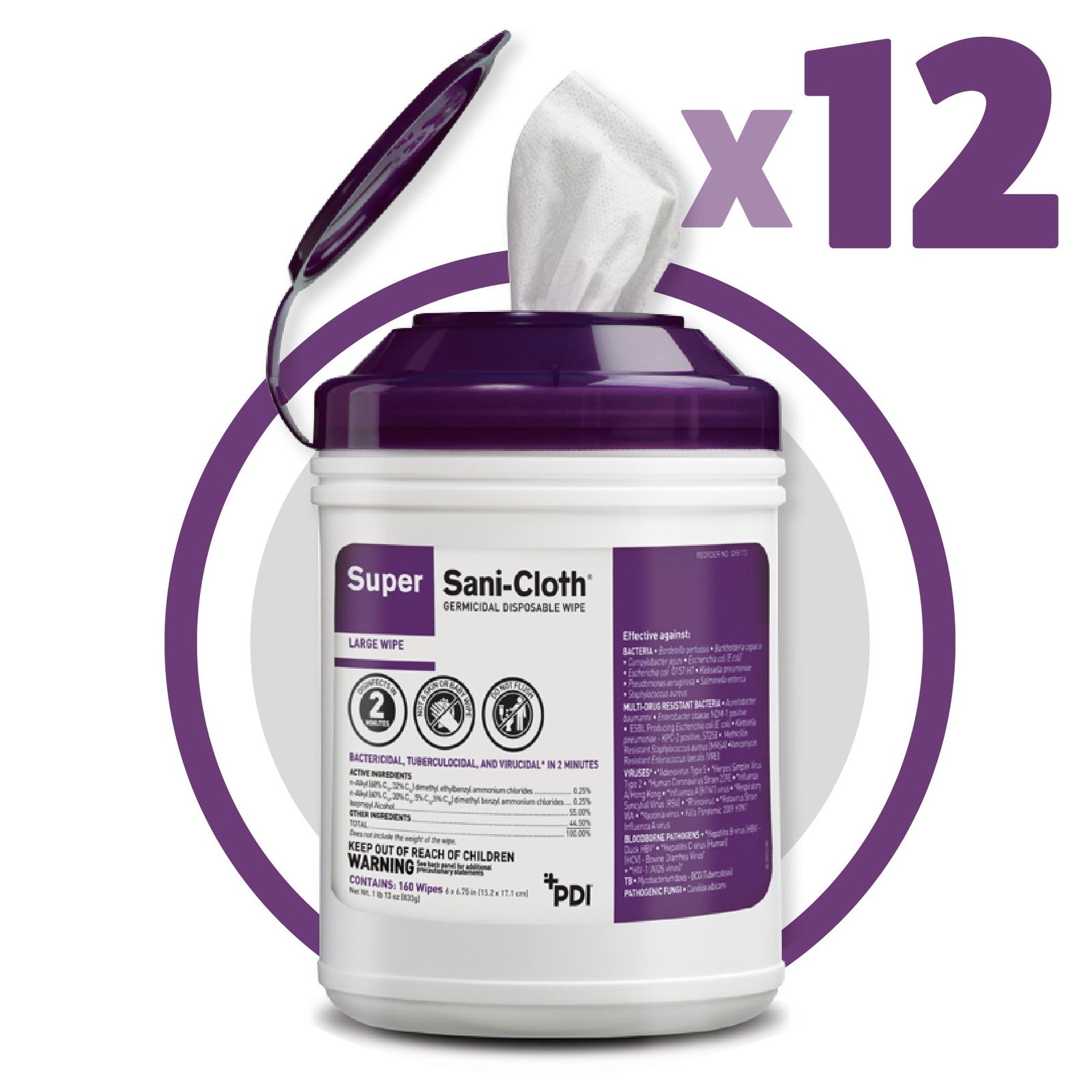 PDI Super Sani-Cloth Germicidal Disposable Wipes Q55172