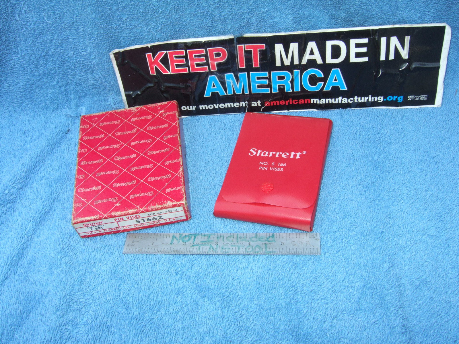 Starrett No S166 Pin Vise Set Vintage USA Octagonal Handle MACHINIST TOOLMAKER 2