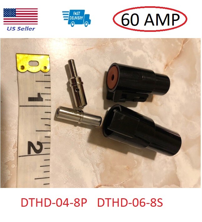 Deutsch DTHD 1-Pin Genuine Connector Kit 8AWG 60Amp Solid Contacts, USA