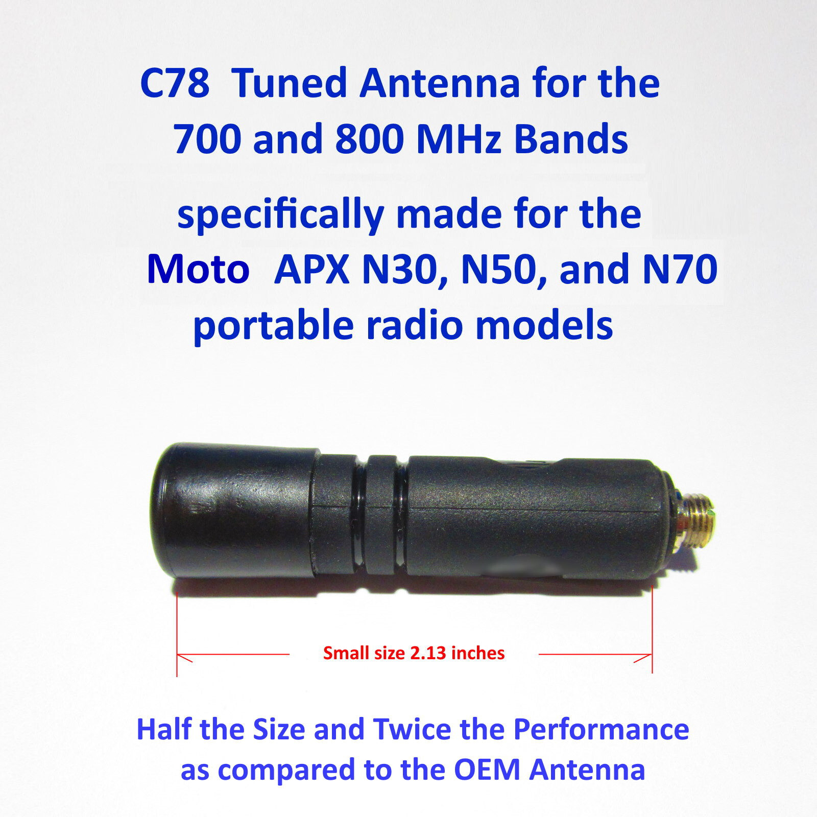 C78 AN000418A01 Tuned Short Antenna 7/800 tuned upgrade for Motorola APX N70