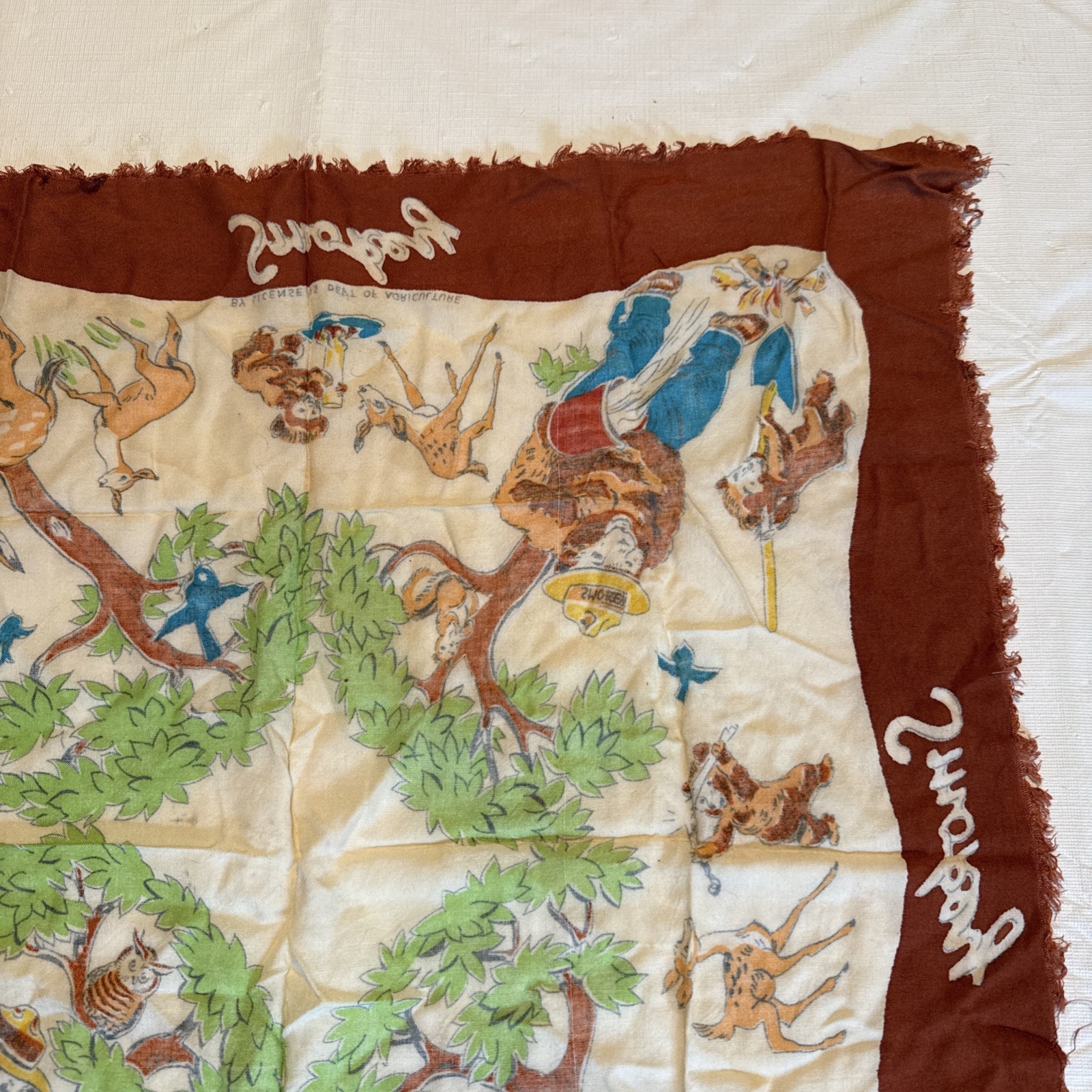 VTG 1940s-50s US Dept Agriculture SMOKEY THE BEAR Forestry Department SCARF-HTF