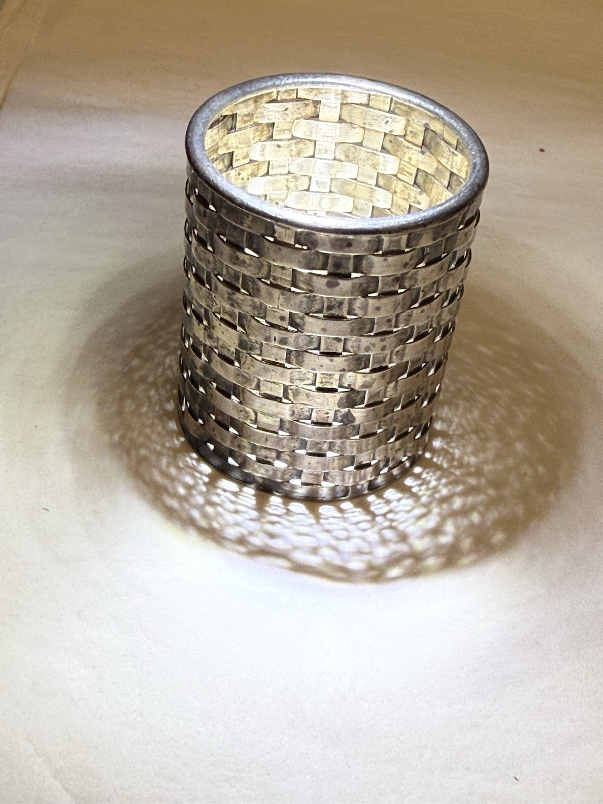 Vintage Tiffany & Co Woven Sterling Silver Toothpick or Trinket Holder 2 in 40gm