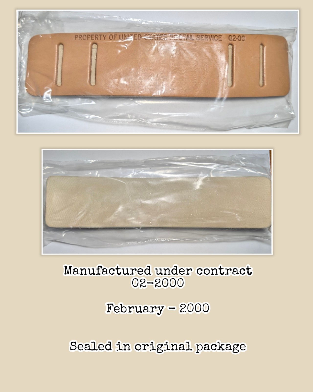 USPS Leather Shoulder Strap Pad Messenger Bag Accessory Mail Carrier Vtg 02/2000