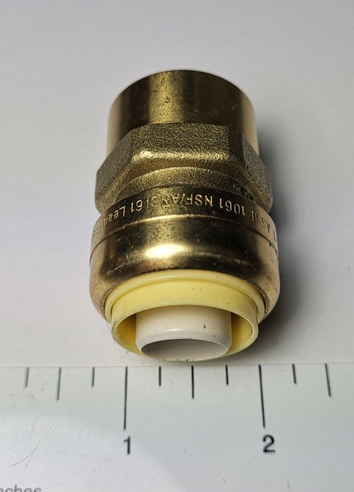 1 PIECE 3/4" PUSH FIT X 3/4" FNPT FEMALE THREADED ADAPTER WITH 1 FREE CLIP TOOL