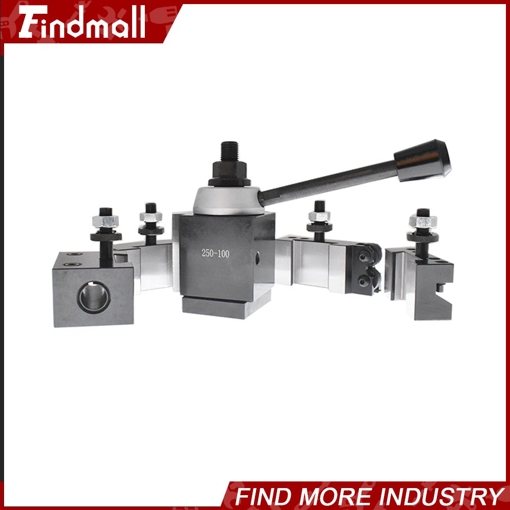 Quick Change Tool Post Holder Set AXA 250-100 Piston Type 6Pcs For Lathe 6 -12"