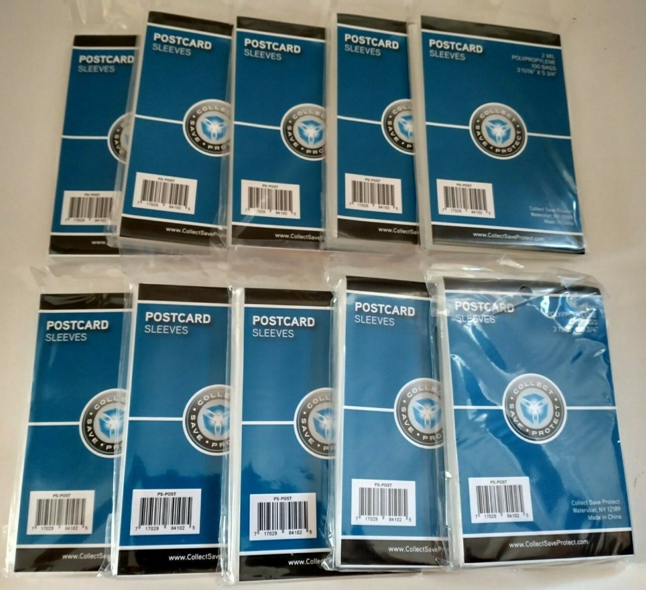 (1000) CSP Postcard Sleeves Pkgs of 100 No PVC NIP 2 mil 3 11/16 x 5 3/4