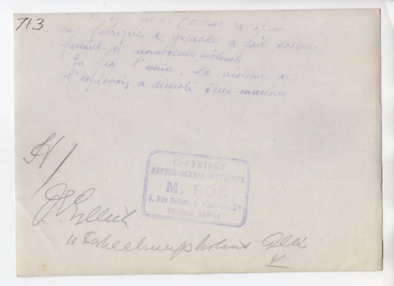 WWI Grenade Factory Explosion Paris France 5x7 Original M. Rol Photo