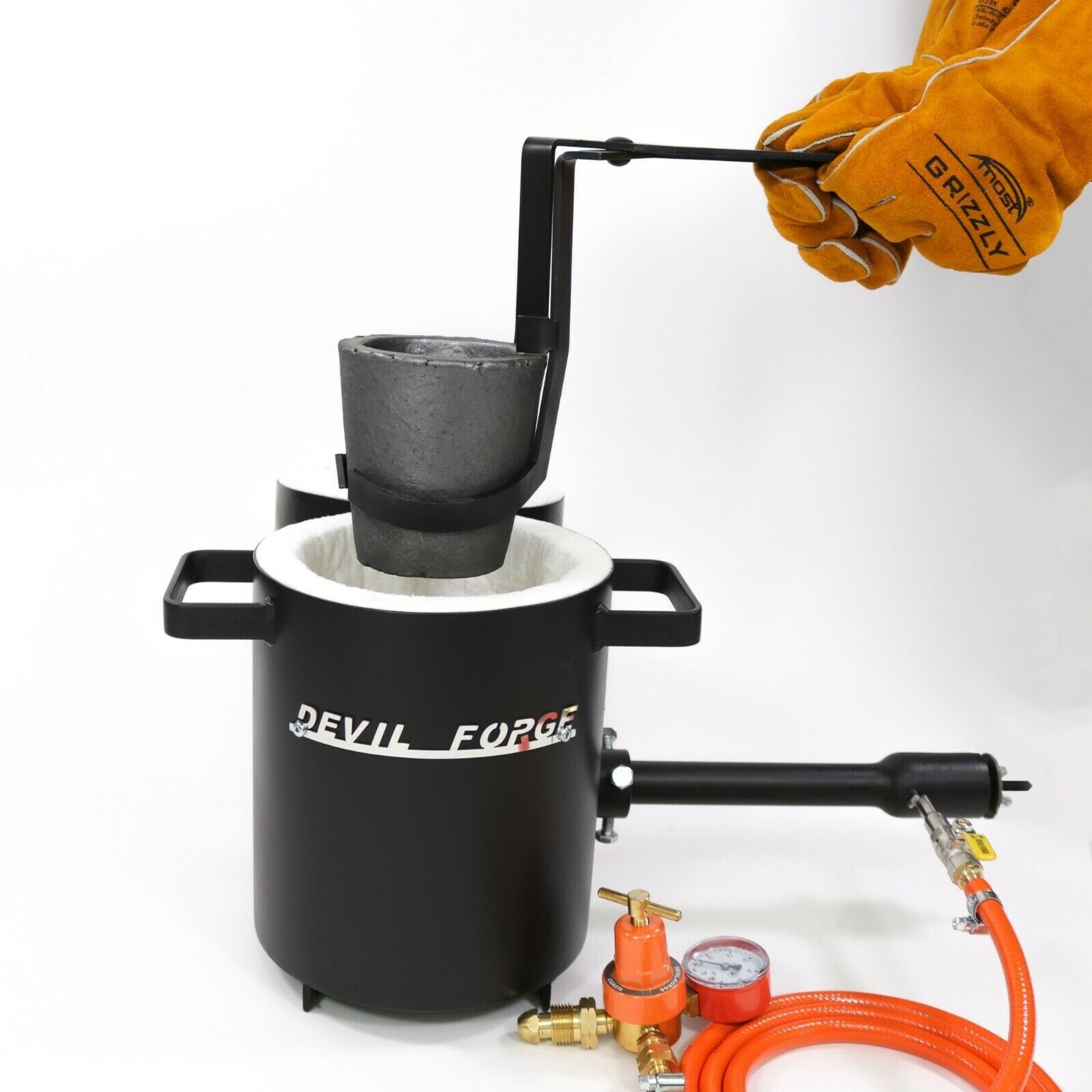 Gas Propane Furnace FB1Sb–4KG DEVIL-FORGE Foundry Kiln +Tongs,Crucible USA (NEW)