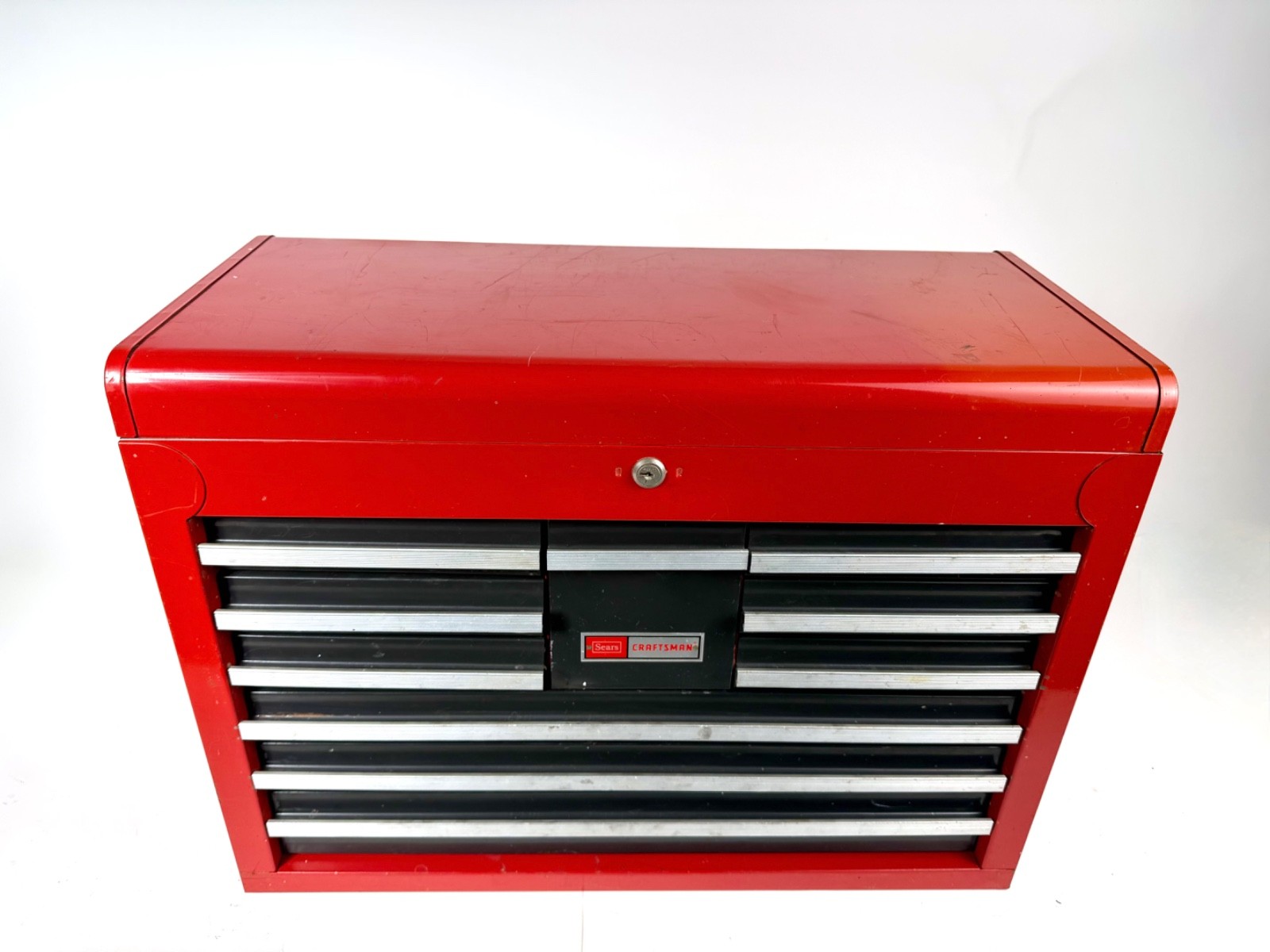Vintage 1979 Sears Craftsman Mechanic's metal 10-Drawer Top Tool Chest w/ Tray