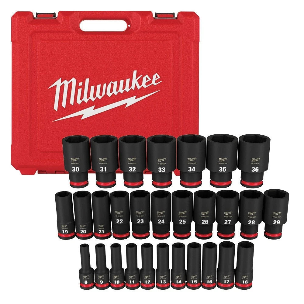 Milwaukee 49-66-7015 SHOCKWAVE 1/2DR 29pc  MM Impact Soc Set (AUTH USA DEALER!)