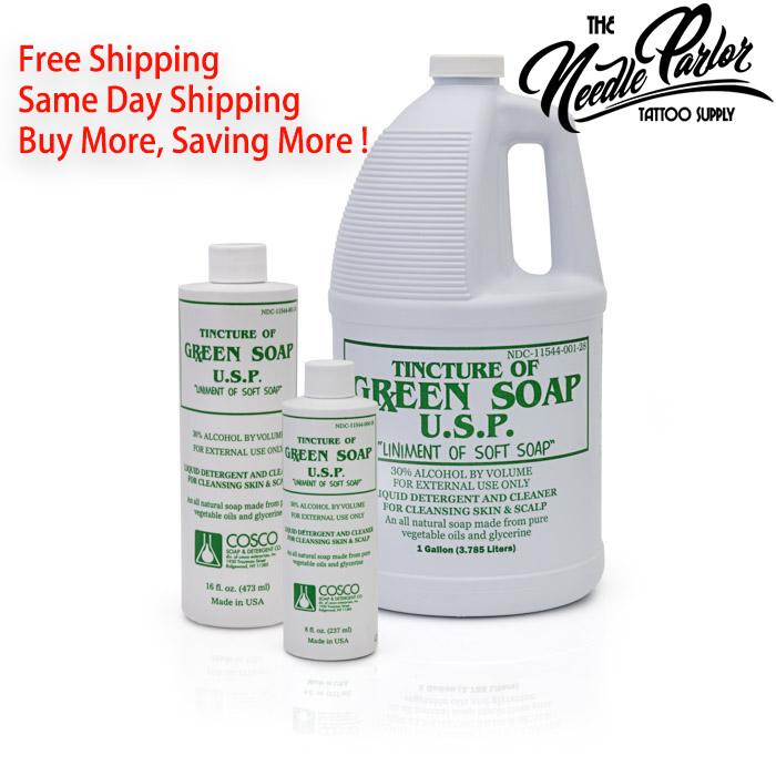 COSCO Pure Green Soap - Tattoo Medical Supplies 8oz/1-pint(16oz)/1-gallon(128oz)