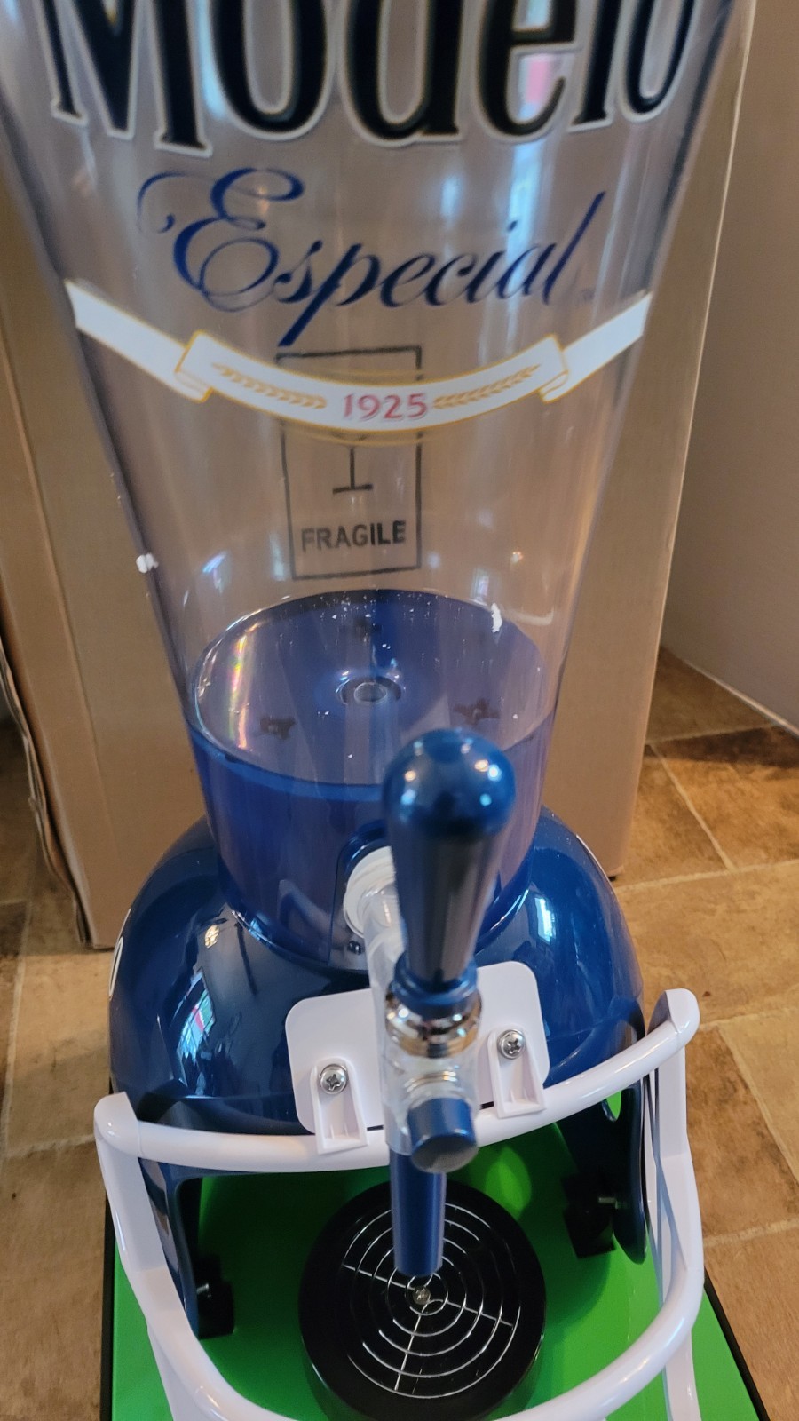 Modelo Beer Tube Drink Beverage Dispenser 128 Ounces NFL Helmet Bar Tabletop