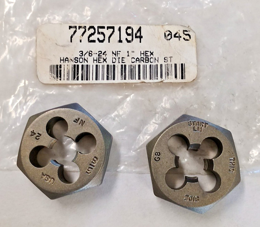 Hanson 3/8-24 Hex Die USA 2 Pcs