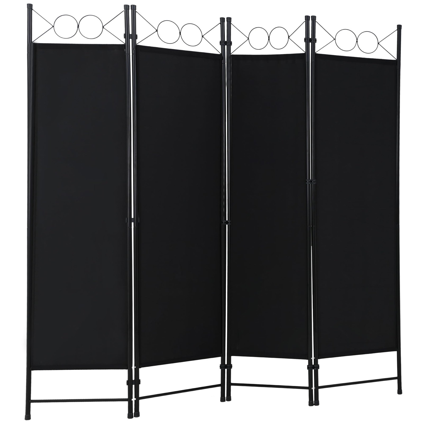 4 Panel Room Divider 6FT Steel Frame Screen Folding Privacy Divider Freestand...