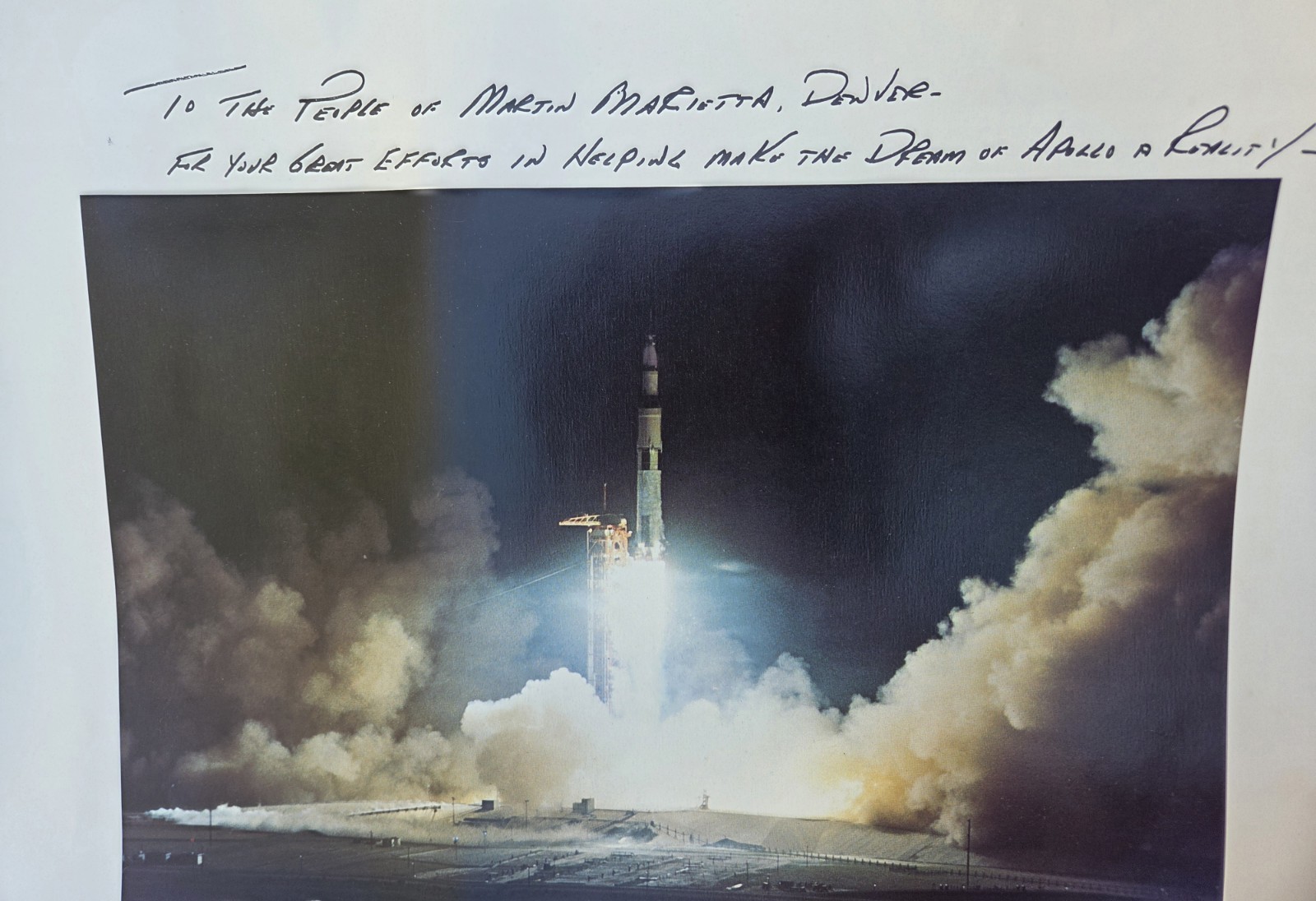 Vintage 1972 NASA Apollo 17 Mission Crew signed Photograph Print Denver Div