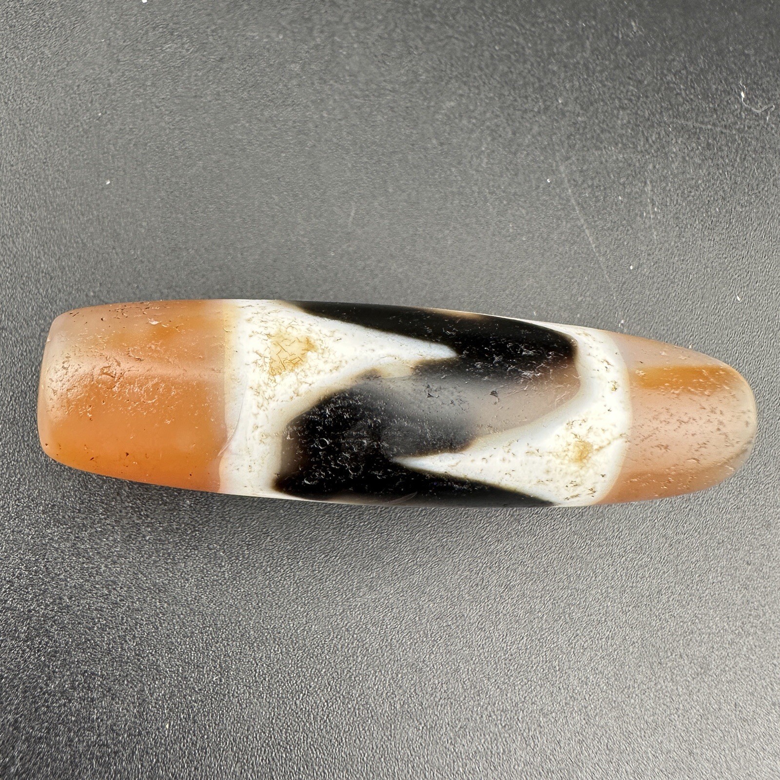 Indo Tibetan Himalayan Agate Dzi Amulet Prayer Pendant Bead Rare