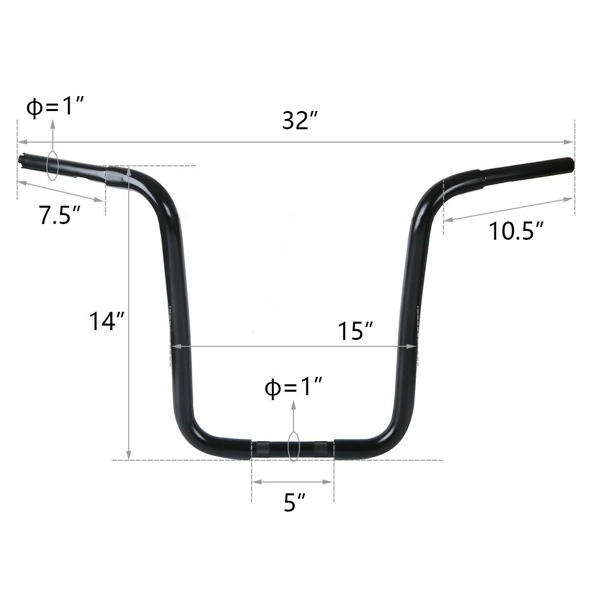 12''/14''/16"/18'' Ape Hanger 1 1/4" Handlebar Fit For Harley Sportster Softail