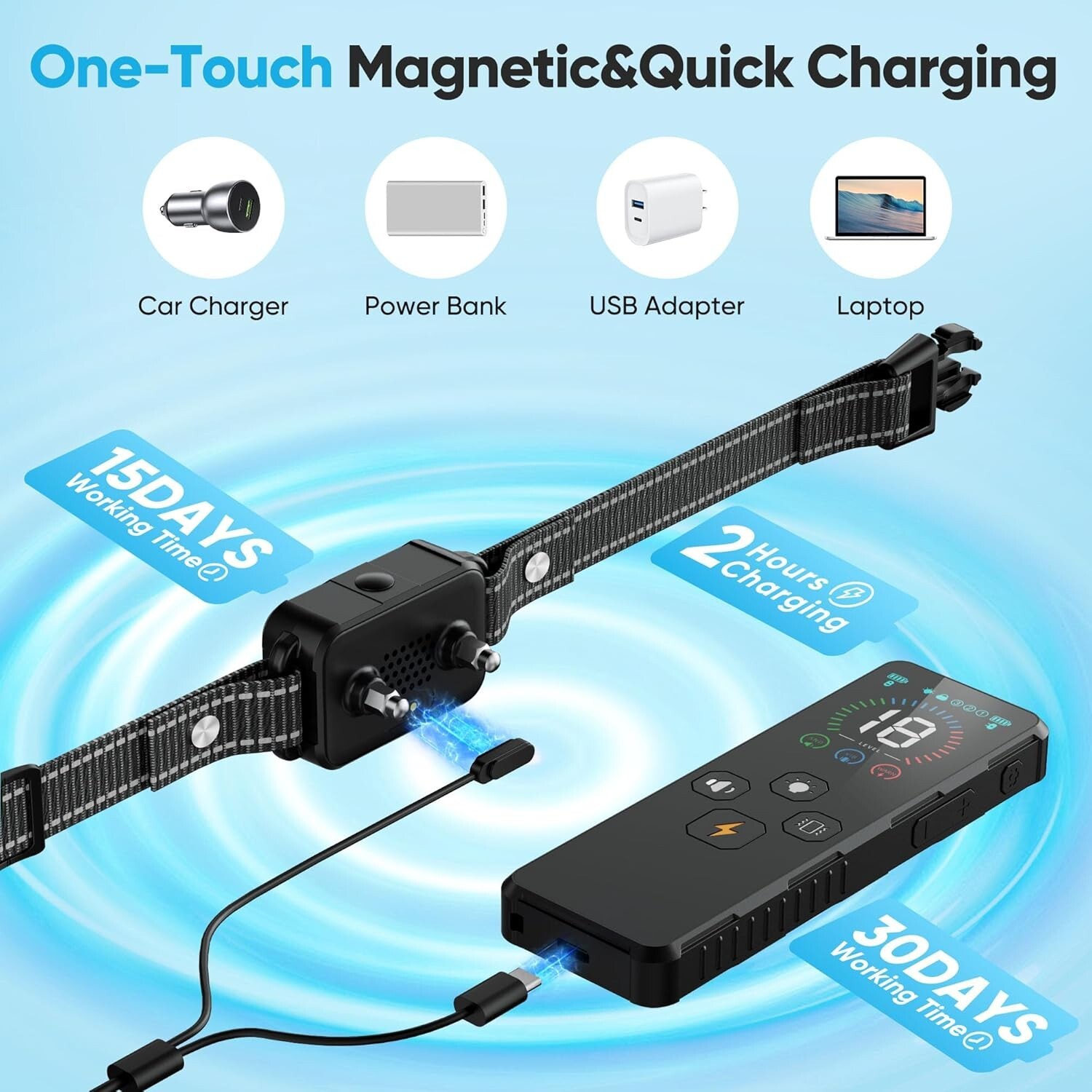 Dog Shock Collar - Dog Training Collar with Remote 2000FT, Rechargeable Smart