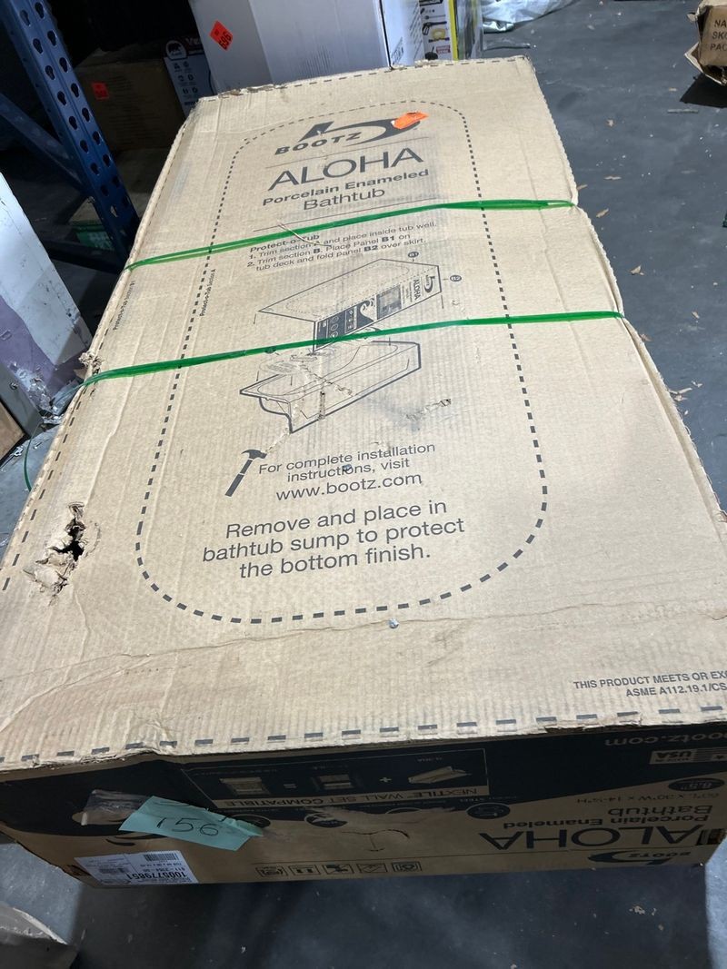 Bootz Aloha 60x30 Alcove Soaking Bathtub Right Drain White