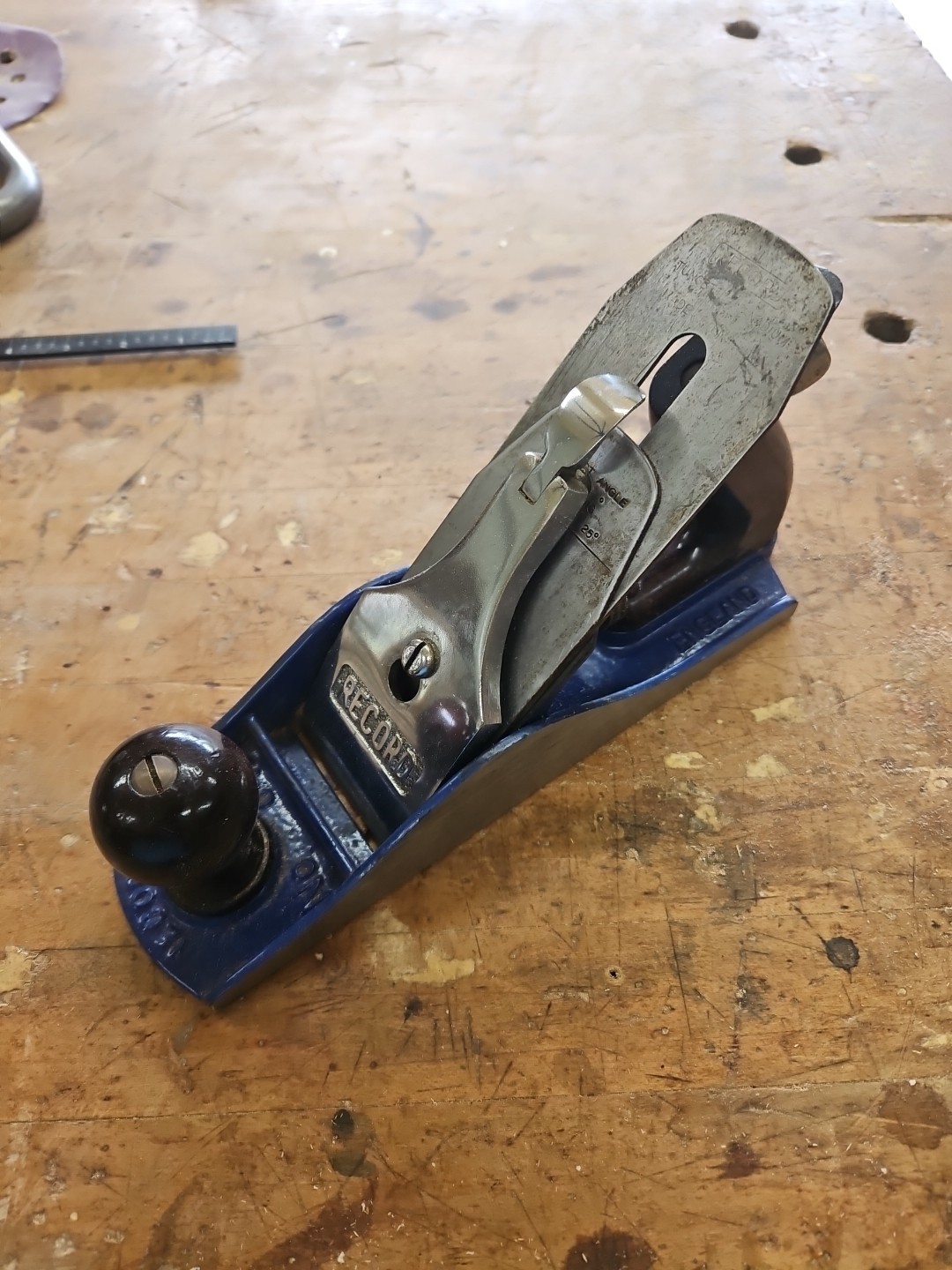 Record No 4-1/2 Heavy Smoothing Plane for Woodworking Vintage Tool From England