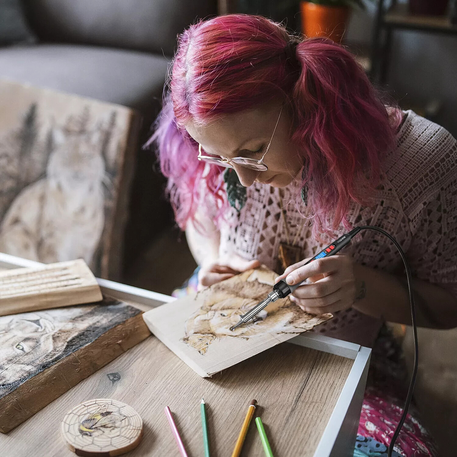 90W Digital Electric Soldering Iron Kit Tempe Adjustable Welding Tool Solder Gun