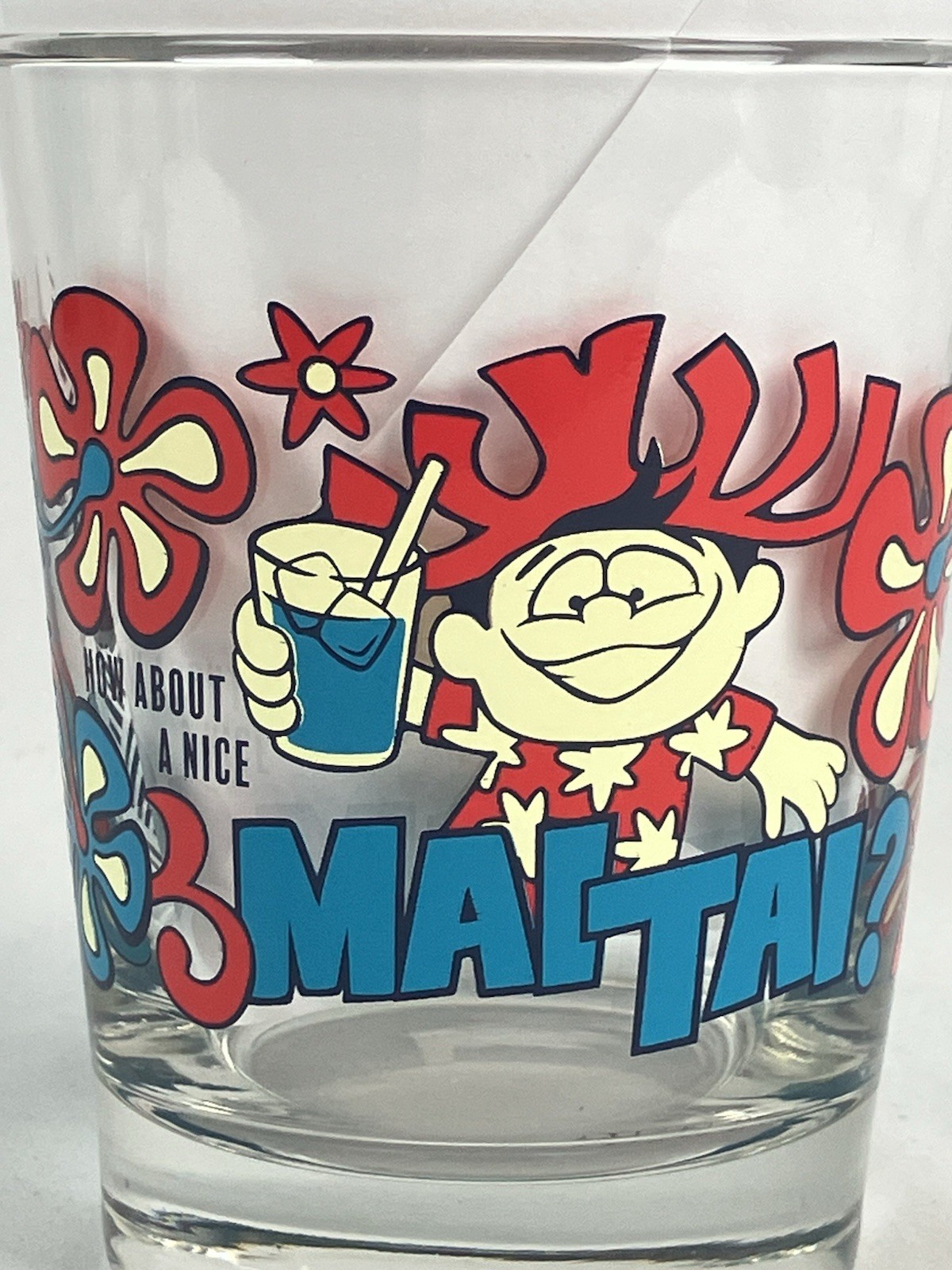 How About a Mai Tai? Mai Tai Glass Jeff Granito Tikiland Trading 14 Oz Blue New