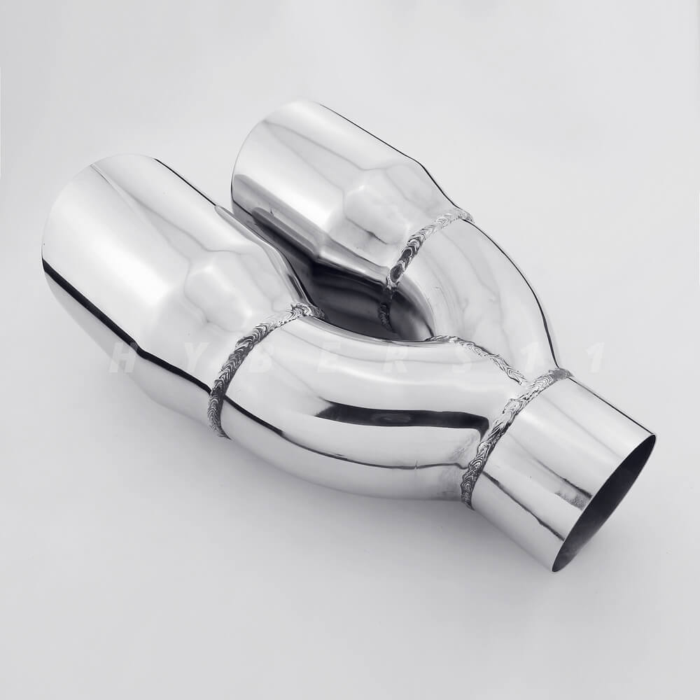 3" inlet QUAD 4" Staggered Out Dual Wall Exhaust Tips for Ford Mustang GT 5.0 V8