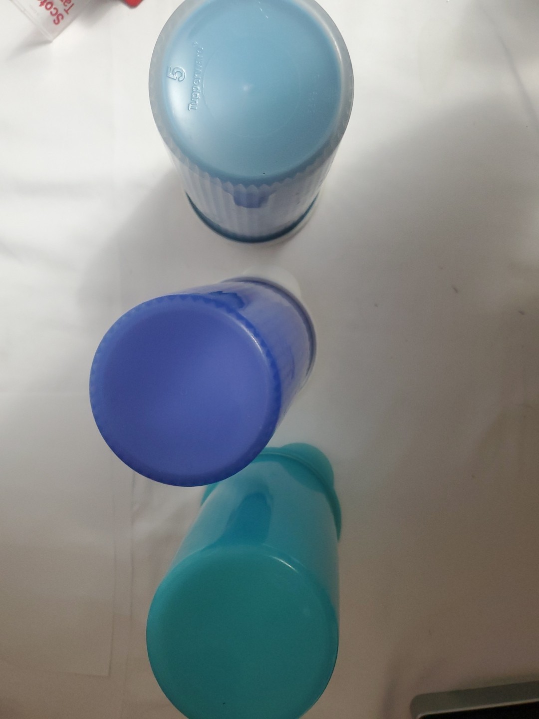 Vintage Tupperware Lot of 3 Drinking Cups Tumblers With Lids