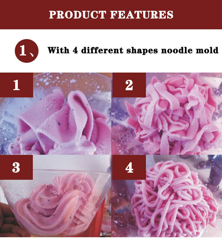 Commercial Spaghetti Ice Cream Maker Electric Pasta Shape Ice Cream Squeezer 80W