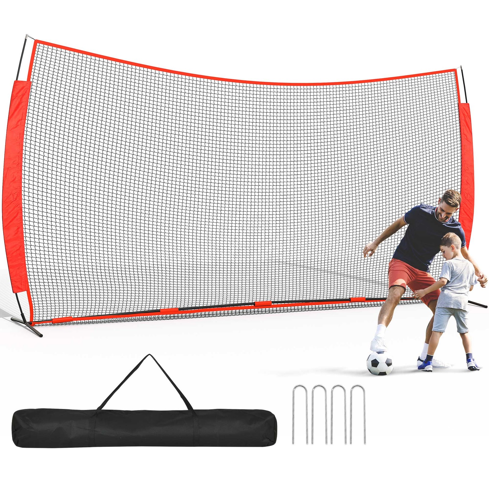 Shopsource 12x9/20x10ft Barricade Backstop Net Ball Sports Barrier Practice Net