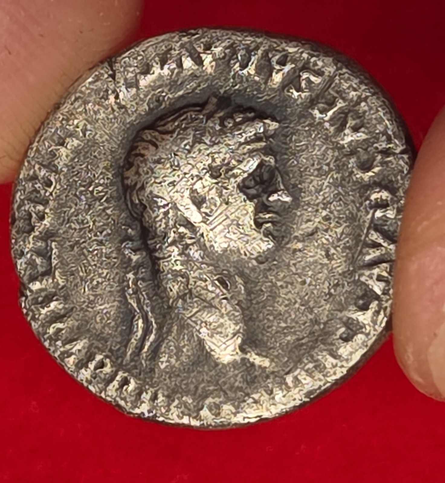 Claudius AR Denarius SPQR OB CS Oak Wreath, Fine, 3.46g