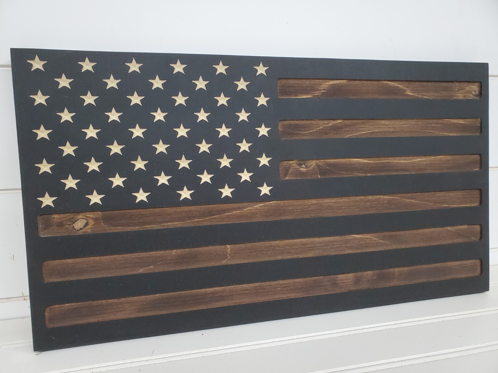 Dark Rustic | Hidden Gun Storage | Engraved American Concealment Flag | Safe