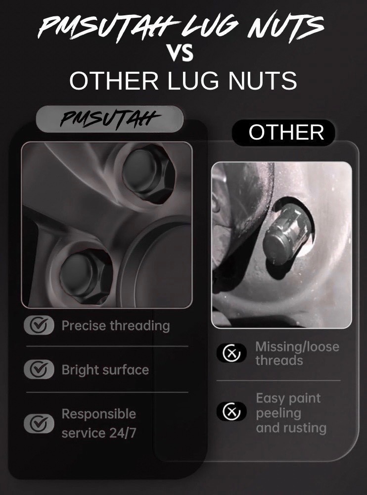16 Bulge Lug Nuts 2009-2026 Yamaha YFZ 450R YFZ450R ATV Wheel Rim Nut Black