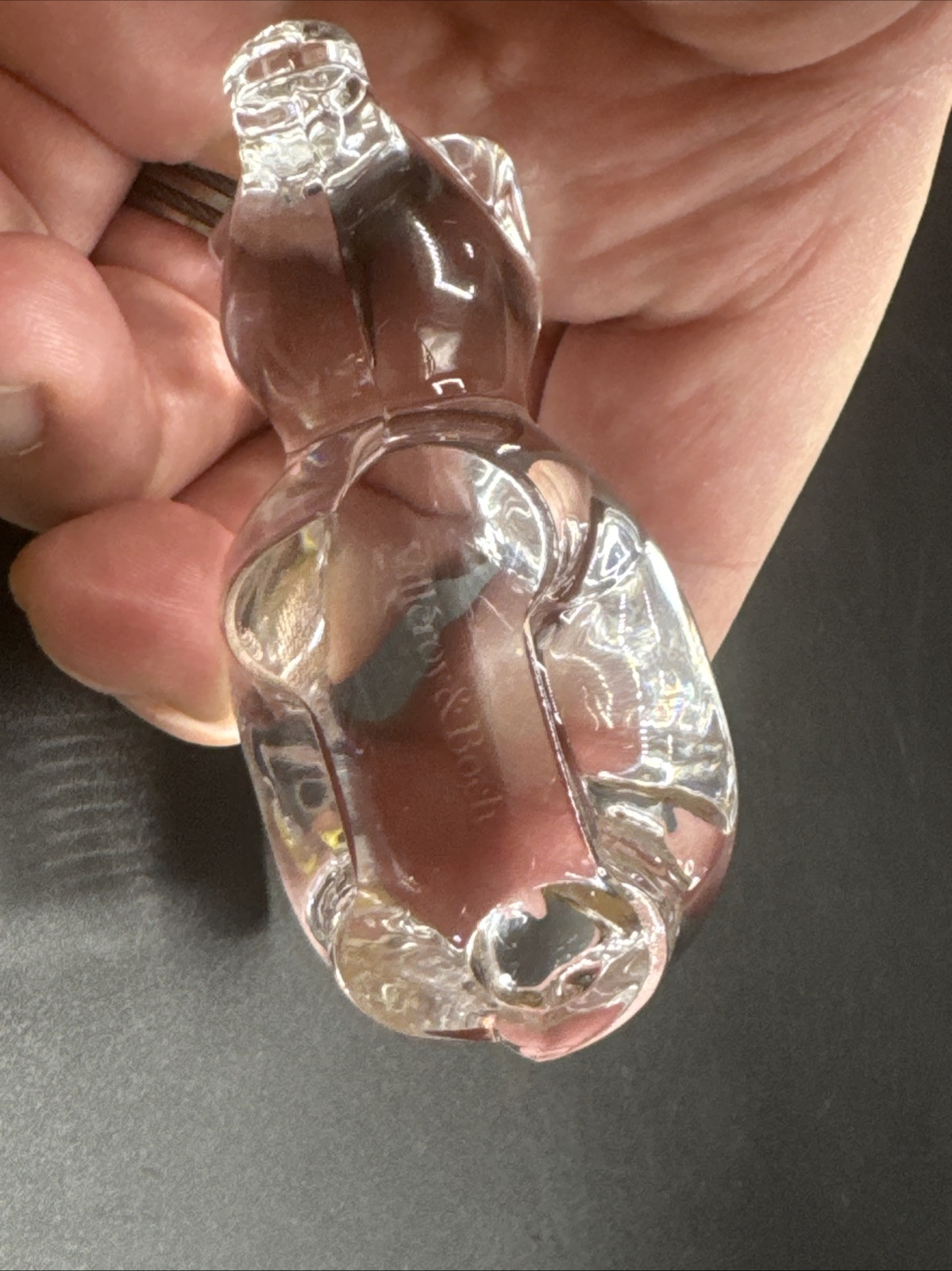 Vintage Villeroy & Boch Crystal Pig Figurine Curly Tail