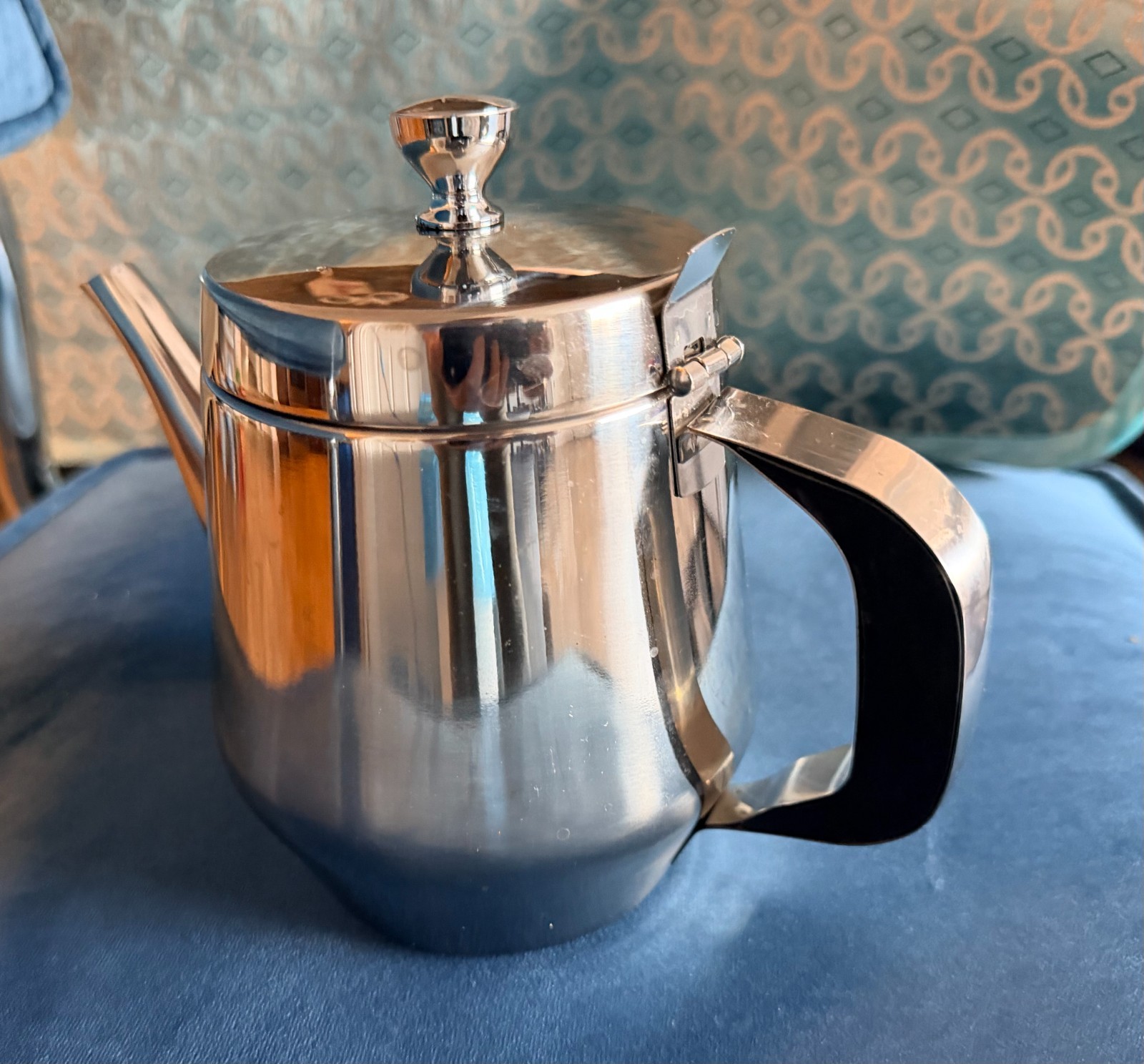 Stainless Steel Tea Pot 3.5" diameter Top for Restaurant / Commercial Use (32oz)