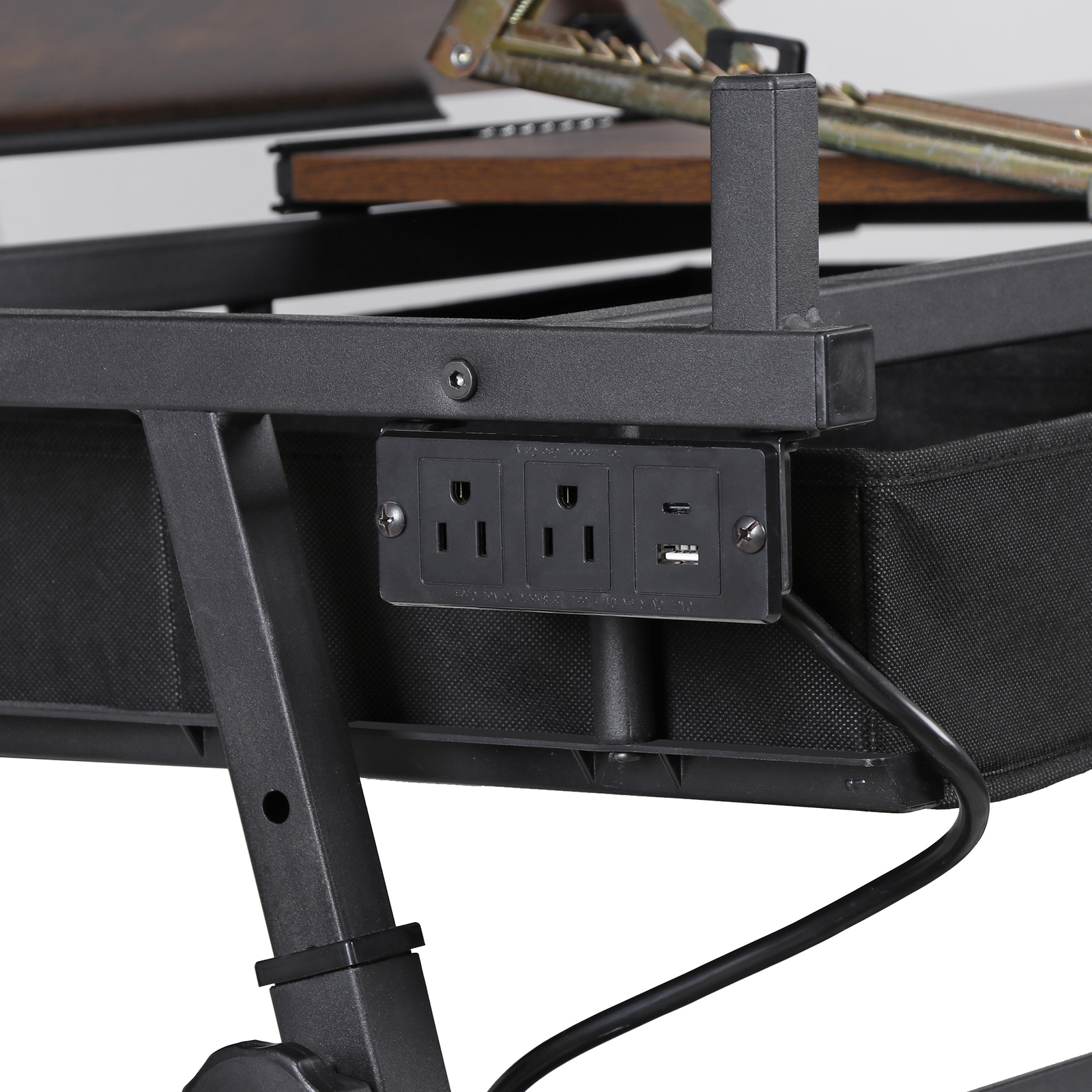 Drafting Drawing Table Adjustable Art Craft Desk with Power Outlet & Stool Retro