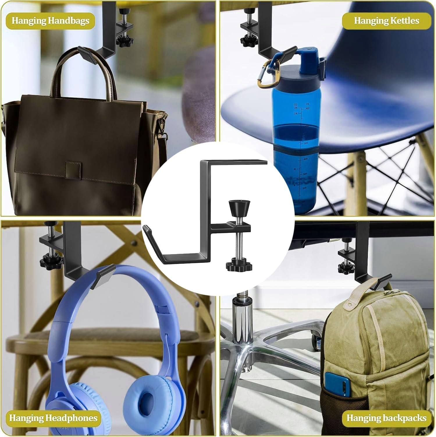 Headphone Stand - Aluminum Alloy Headphone Holder, under Headset Stand for Desk