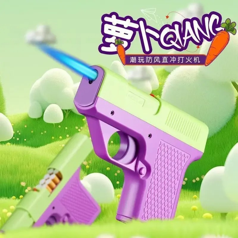 New Lighter Cigarette Case Jet Flame Pistol Gun Gas Cigar Butane Turbo Windproof