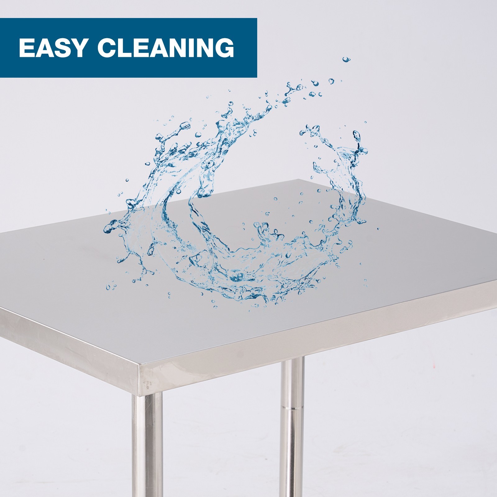 Stainless steel work prep table on wheels 60x24 inches for kitchen or garage